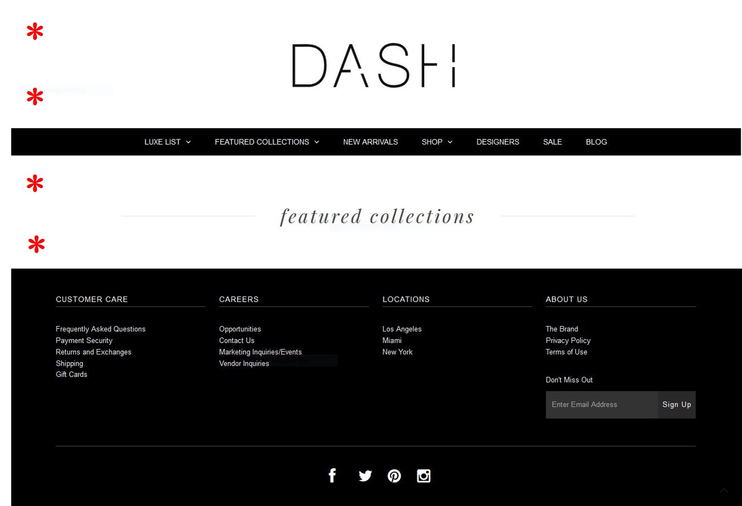 Typographical elements of DASH